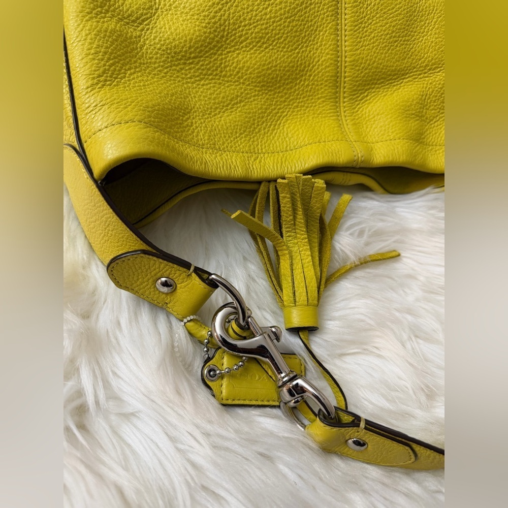 Coach Vibrant Yellow Leather Hobo Bag - Picture 4 of 12